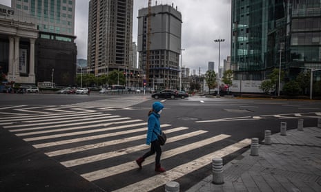 Near-deserted streets in Wuhan during the lockdown