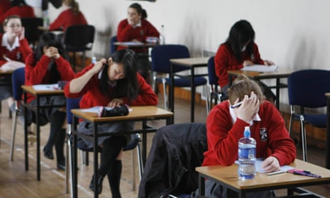 Students sitting an exam.
