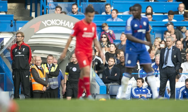 Jürgen Klopp of Liverpool and José Mourinho of Chelsea