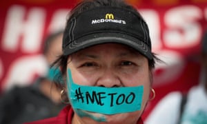 McDonaldâ€™s employees and other activists marched to the companyâ€™s headquarters in Chicago to protest sexual harassment at the fast food chainâ€™s restaurants on 18 September. 