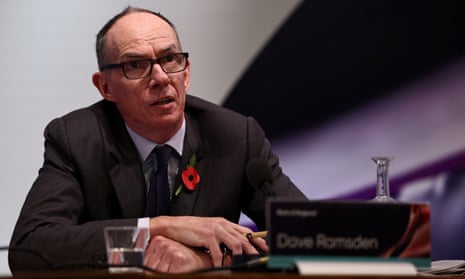 Dave Ramsden attends a press conference in London.