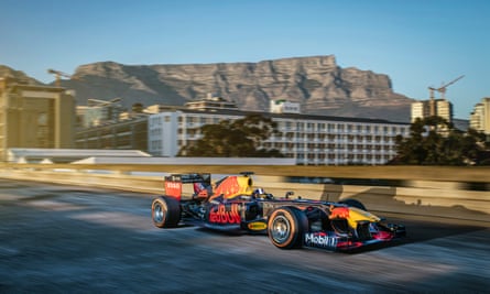 David Coulthard performs during a video shoot in Cape Town, South Africa, in June 2019.