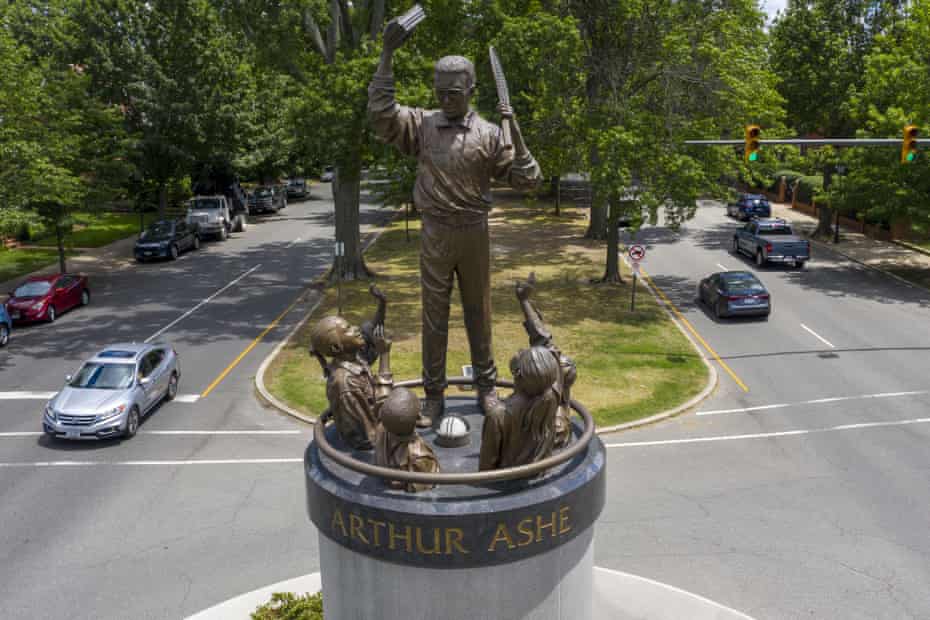 The likeness of the tennis star and civil rights activist Arthur Ashe is the only statue remaining on Monument Avenue.