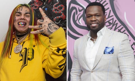 Rappers 6ix9ine and 50 Cent.