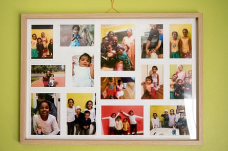 Photos of Aishwarya Aswath and her family in a photo frame at the family home.