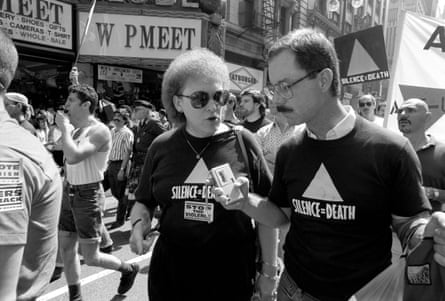 Aids and trans activist Connie Norman with Robert Birch. Harry Hay is in the background.