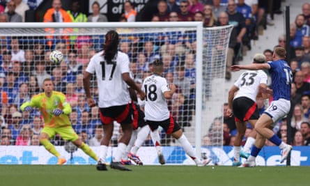 Liam Delap scores his first goal for Ipswich to give them a first-half lead.