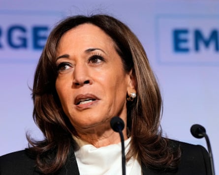Former vice-president Kamala Harris in April this year.