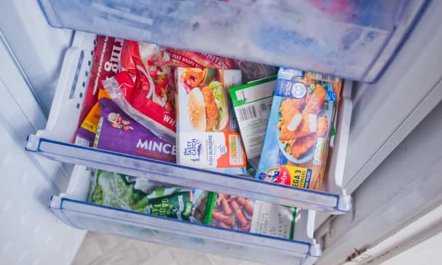 Food in a freezer
