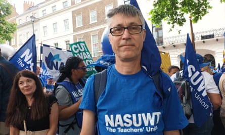 Andy Lewis, demonstrating in London on Saturday.