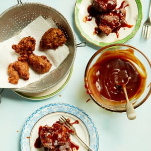 Nan’s hotline special: Liam Charles’ banana coconut fritters with a ginger caramel.