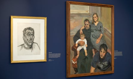Lucian Freud’s drawing Head of Ali and his painting The Pearse Family at the Freud Museum.