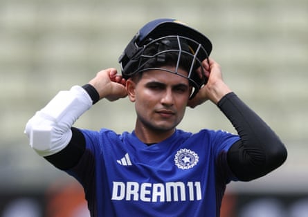 Shubman Gill in batting practice