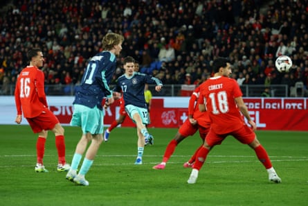 Florian Wirtz of Germany scores against Switzerland