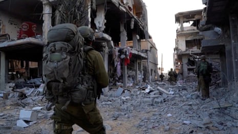 Israeli soldiers operate inside the Gaza Strip.