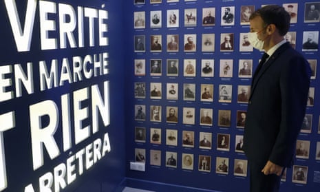 French president Emmanuel Macron at the Dreyfus Museum on 26 October