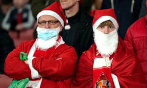 Sunderland fans dressed as Santa