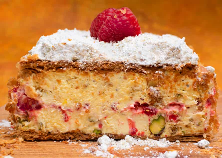 OFM Nigel Raspberry Pistachio Millefeuille