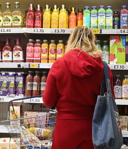 A woman browses in a supermarket