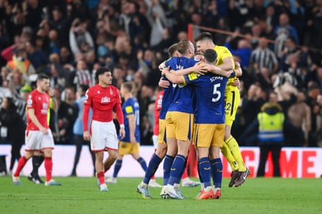 Dan Burn, Fabian Schaer and Nick Pope of celebrate Newcastle United’s victory together after the final whistle.