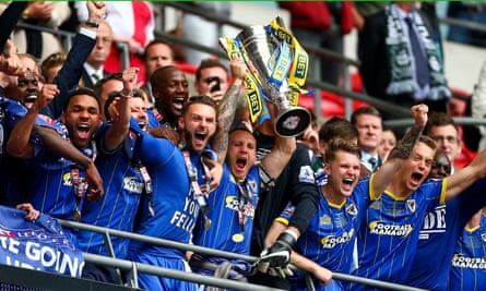 AFC Wimbledon win their sixth promotion in 13 seasons to get into League One, in May.