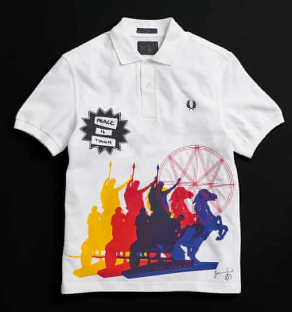 A Fred Perry polo shirt collaboration with the artist Jamie Reid.