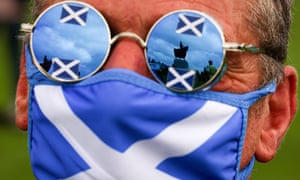 A supporter of Scottish independence on 19 August, 2020 at Bannockburn