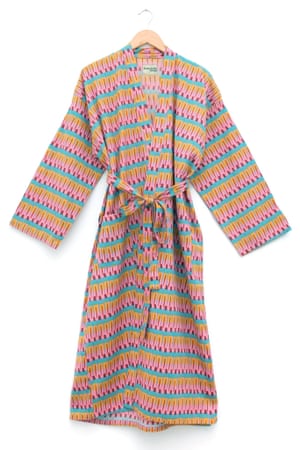 Husband and wife duo Alice Begg and Robbie Humphries are passionate about print. Their colourful designs adorn everything from playsuits and shirts to detachable collars made to jazz up a jumper. Robe, £55, humphriesandbegg.co.uk