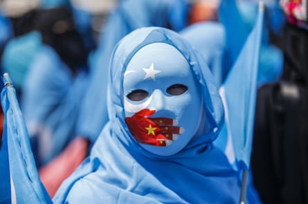 A rally of suport for the Uighurs in Istanbul, Turkey.