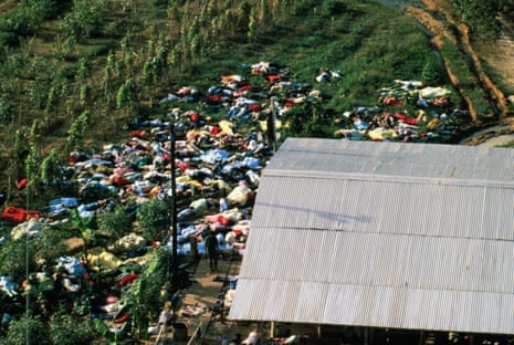 An aerial view of the mass suicide at Jonestown, Guyana which took place 40 years ago, on 18 November 1978. 