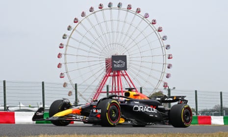 Max Verstappen takes part in the third practice session at Suzuka on Saturday morning