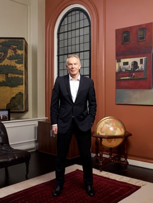 Former prime minister Tony Blair at his offices in Grosvenor Square, London, where he was interviewed by our columnist Andrew Rawnsley.