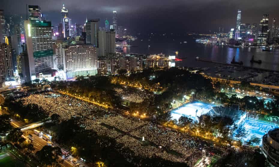 Last year’s candlelit vigil in Hong Kong commemorating the Tiananmen Square massacre.