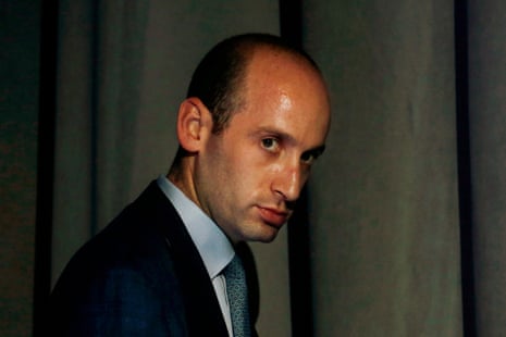 Stephen Miller looks to his right.