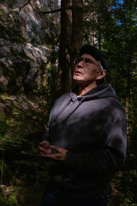 a man in a forest