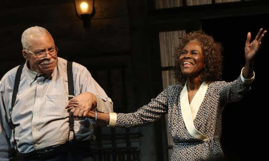 Cicely Tyson with James Earl Jones on stage for The Gin Game on Broadway, New York, 2015.