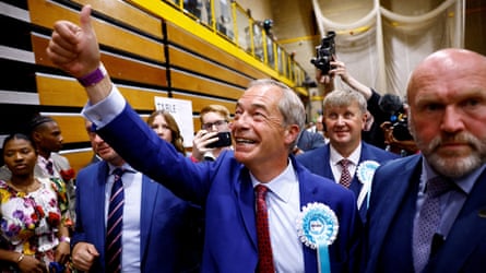 Nigel Farage in Clacton on election night.