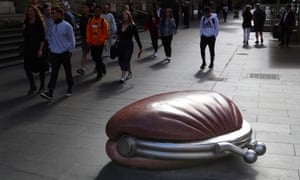 The Public Purse sculpture in Bourke Street mall in Melbourne this week as the economy moved centre stage in the political debate.