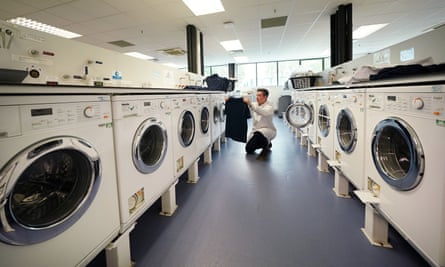 The bank of washing machines at Newcastle University