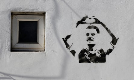 A mural of Granit Xhaka near the Emirates Stadium