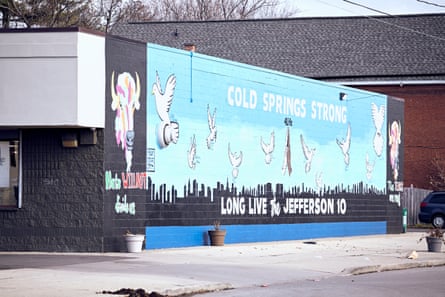 A memorial to the lives lost at the Tops grocery store mass shooting in May.