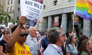 Demonstrations encircled North Carolina’s statehouse, where protesters marched to show their opposition to the bill.