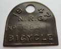 The copper bicycle number plate found in Zambia by John Boucher.