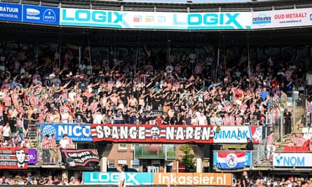 Rotterdam fans in the stands during the Conference League playoff final against Twente