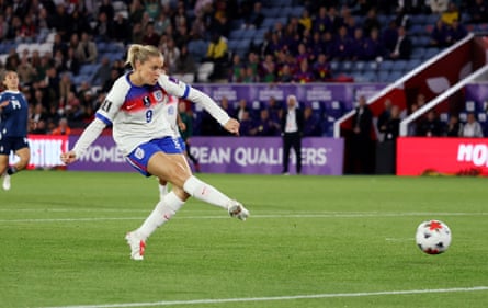 EnglandâÂÂs Alessia Russo scores their first goal