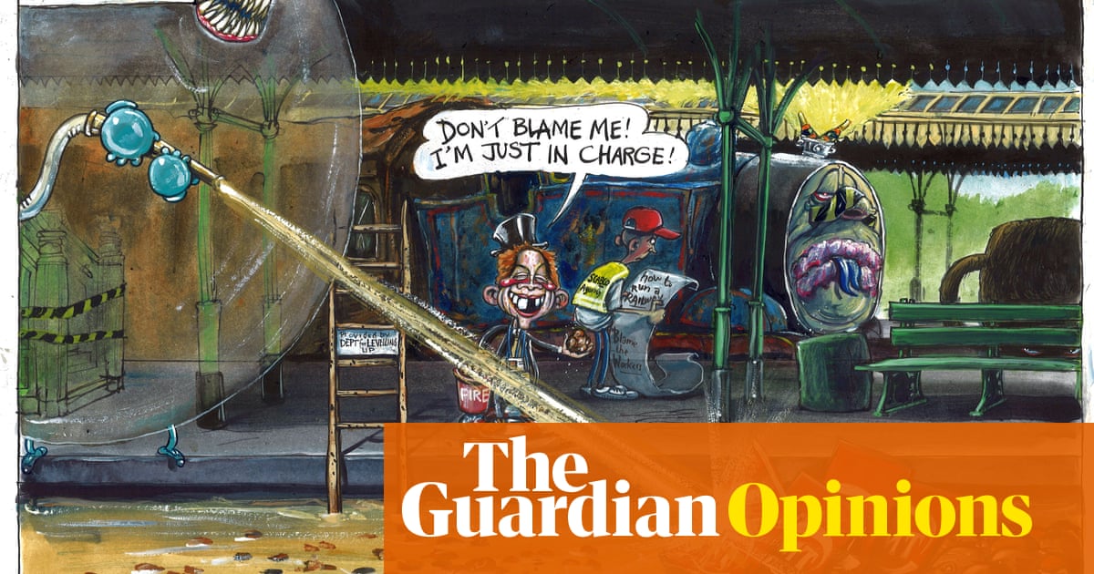 Martin Rowson on the UK’s most significant rail strike for three decades – cartoon