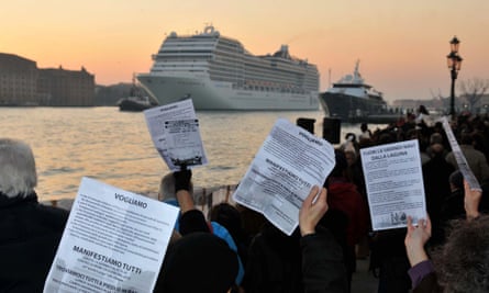 A demonstration against the negative environmental impact of cruise ships in January 2012.