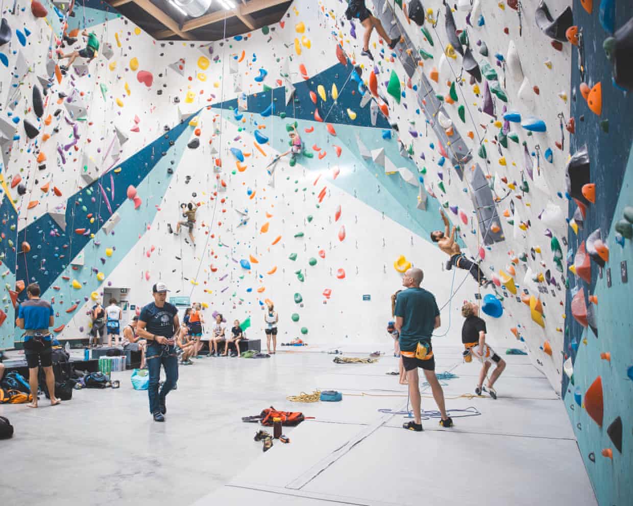 colourful climbing facility in Saint-Gervais-les-Bains