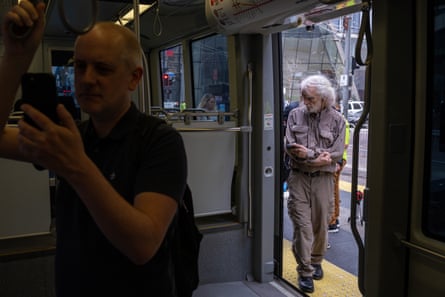People walk into a train station