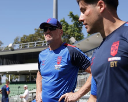 England head coach Brian McDermott oversees training in Perth, WA